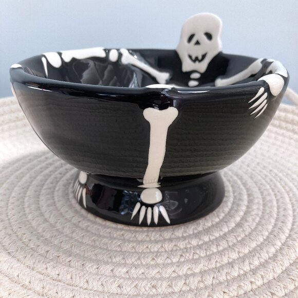 Skeleton Ceramic Candy Dish Bowl Tray Halloween Decoration - Picture 5 of 9
